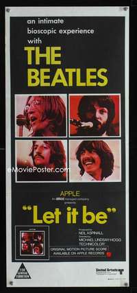 s263 LET IT BE Australian daybill movie poster '70 The Beatles, John Lennon