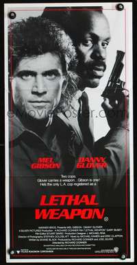 s262 LETHAL WEAPON Australian daybill movie poster '87 Mel Gibson, Glover