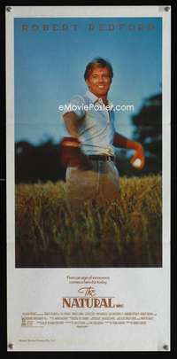 s210 NATURAL Australian daybill movie poster '84 Redford throwing baseball!