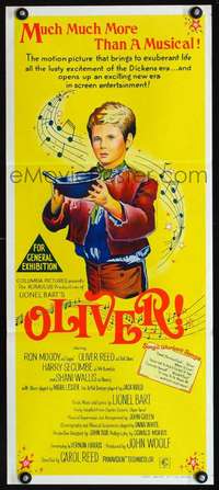 s201 OLIVER Australian daybill movie poster '69 Charles Dickens, Mark Lester