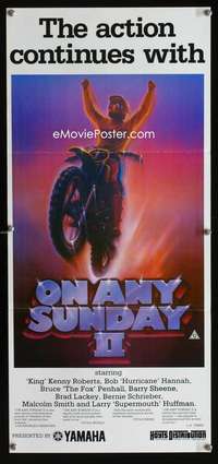 s199 ON ANY SUNDAY 2 Australian daybill movie poster '81 cool dirtbike!