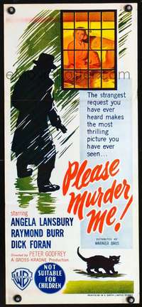 s172 PLEASE MURDER ME Australian daybill movie poster '56 Angela Lansbury