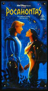 s171 POCAHONTAS Australian daybill movie poster '95 Disney Native Americans