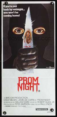 s165 PROM NIGHT Australian daybill movie poster '80 cool horror artwork!