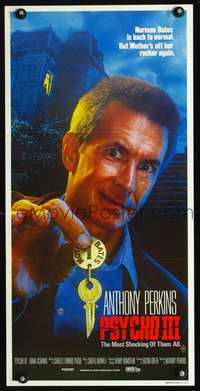 s164 PSYCHO 3 Australian daybill movie poster '86 Anthony Perkins sequel!