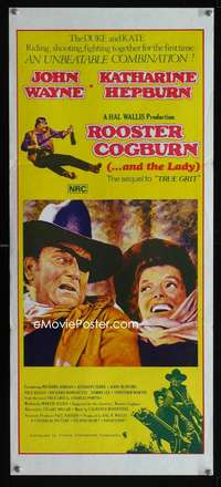s129 ROOSTER COGBURN Australian daybill movie poster '75John Wayne, Hepburn