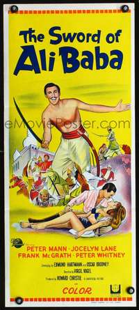 s070 SWORD OF ALI BABA Australian daybill movie poster '65 Peter Mann