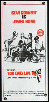 s005 YOU ONLY LIVE TWICE Australian daybill movie poster R80s James Bond!