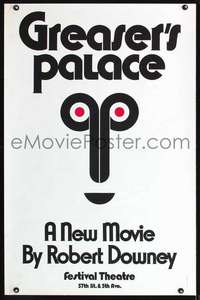 t197 GREASER'S PALACE New York City teaser one-sheet movie poster '72 cool!