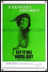 t271 LET IT ALL HANG OUT one-sheet movie poster '71 she doesn't hide it!