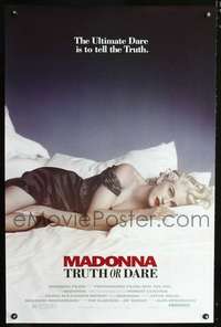t518 TRUTH OR DARE one-sheet movie poster '91 In Bed With sexy Madonna!