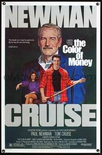 t096 COLOR OF MONEY one-sheet movie poster '86 Paul Newman, Tom Cruise