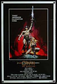 t100 CONAN THE BARBARIAN one-sheet movie poster '82 Arnold Schwarzenegger