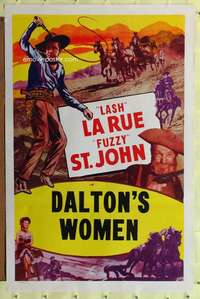 t109 DALTONS' WOMEN one-sheet movie poster R50s Lash LaRue stock!