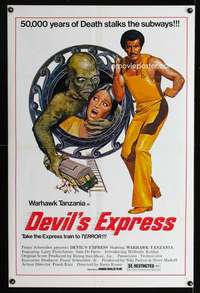 t122 DEVIL'S EXPRESS one-sheet movie poster '75 Warhawk Tanzania, wacky!