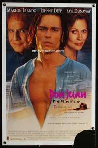 t126 DON JUAN DEMARCO DS one-sheet movie poster '95 sexiest Johnny Depp!