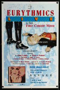 t143 EURYTHMICS LIVE one-sheet movie poster '87 Annie Lennox in concert!