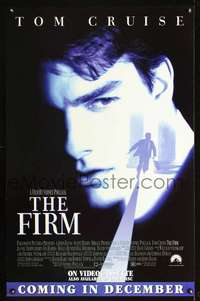 t161 FIRM video advance one-sheet movie poster '93 Tom Cruise, Sydney Pollack, lawyers!
