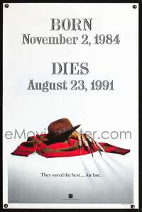 t175 FREDDY'S DEAD DS style A teaser one-sheet movie poster '91 Englund as Freddy Krueger!