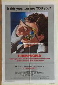 t181 FUTUREWORLD one-sheet movie poster '76 Peter Fonda, Yul Brynner