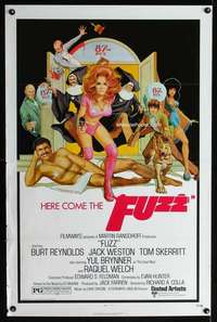 t182 FUZZ one-sheet movie poster '72 Burt Reynolds, sexy Raquel Welch!