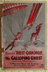 t184 GALLOPING GHOST one-sheet movie poster R37 Red Grange, adventure serial