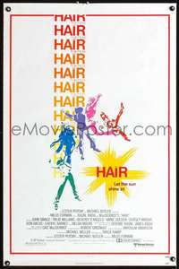 t203 HAIR one-sheet movie poster '79 Milos Forman, Treat Williams, musical