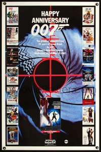 t206 HAPPY ANNIVERSARY 007 TV one-sheet movie poster '87 Bond TV special!