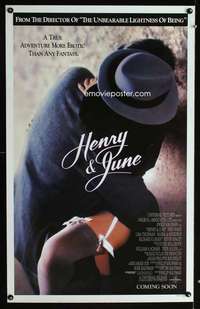 t217 HENRY & JUNE advance one-sheet movie poster '90 Fred Ward, Uma Thurman