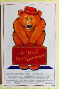 t222 HOTEL NEW HAMPSHIRE one-sheet movie poster '84 Seltzer bear art!