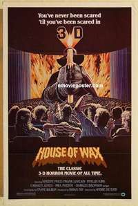 t224 HOUSE OF WAX one-sheet movie poster R81 really cool Salk 3-D art!