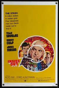 t235 INSIDE OUT one-sheet movie poster '75 Telly Savalas, Robert Culp