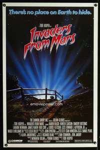 t237 INVADERS FROM MARS one-sheet movie poster '86 Tobe Hooper,Rider art!