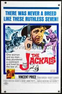 t241 JACKALS one-sheet movie poster '67 Vincent Price in South Africa!