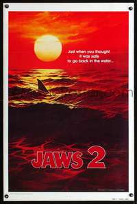 t246 JAWS 2 undated teaser one-sheet movie poster '78 classic shark image!