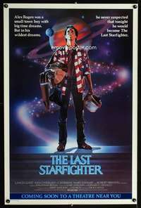 t264 LAST STARFIGHTER advance one-sheet movie poster '84 C.D. de Mar art!