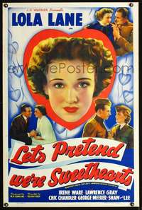 t272 LET'S PRETEND WE'RE SWEETHEARTS one-sheet movie poster '36 Lola Lane