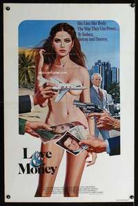 t288 LOVE & MONEY one-sheet movie poster '82 sexiest L. Salk artwork!