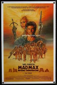 t295 MAD MAX BEYOND THUNDERDOME one-sheet movie poster '85 Amsel art!