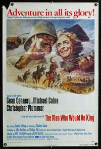 t302 MAN WHO WOULD BE KING one-sheet movie poster '75 Sean Connery, Caine