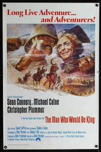 t303 MAN WHO WOULD BE KING int'l one-sheet movie poster '75 Connery, Caine