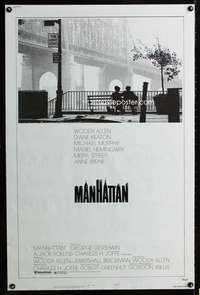 t305 MANHATTAN style B 1sh R80s classic image of Woody Allen & Diane Keaton by bridge!