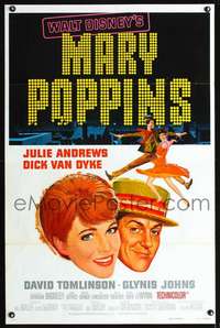 t313 MARY POPPINS style A one-sheet movie poster R73 Julie Andrews, Disney