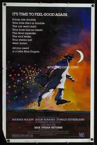 t316 MAX DUGAN RETURNS one-sheet movie poster '83 Broderick, cool art!