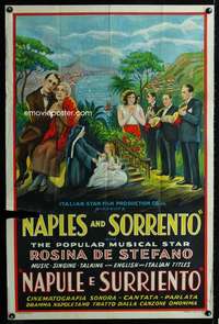 t343 NAPLES & SORRENTO one-sheet movie poster '31Italian musical, cool art!