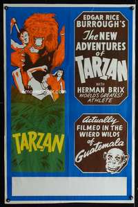 t350 NEW ADVENTURES OF TARZAN one-sheet movie poster '35 jungle serial!