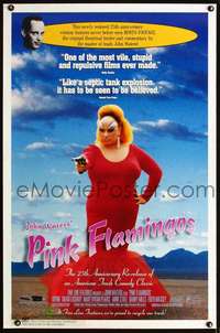 t377 PINK FLAMINGOS one-sheet movie poster R97 John Waters, Divine!