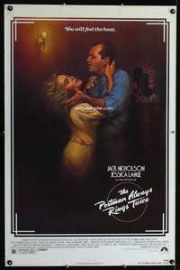 t390 POSTMAN ALWAYS RINGS TWICE one-sheet movie poster '81 Jack Nicholson