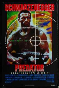 t391 PREDATOR one-sheet movie poster '87 Arnold Schwarzenegger sci-fi!