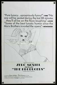 t397 PRODUCERS style B one-sheet movie poster '67 Mel Brooks, wacky art!